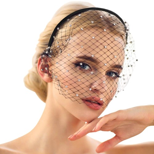 Mesh veil fascinator headband - veil,