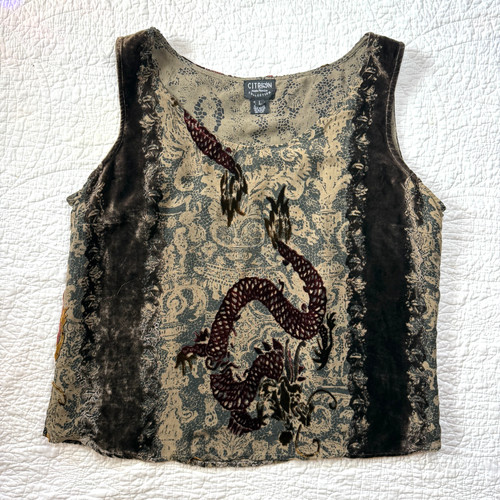 Vintage citron velvet burnout - velvet,
